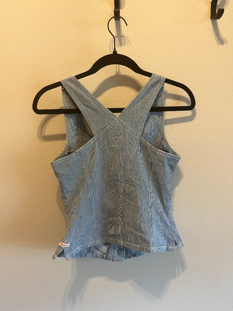 Pepe Jeans Blue & White Pinstripe Denim Vest / Waistcoat - Size S / Xs — image 3 of 8